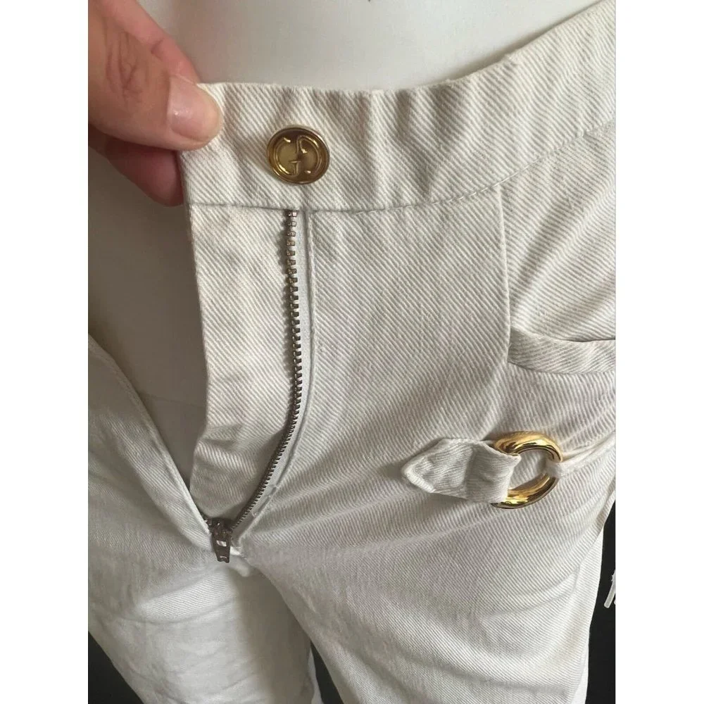 Gucci Women's Vintage Short Pant Elegant White Pockets XS - Picture 7 of 12